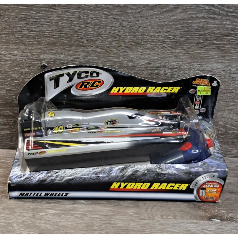 Vintage 2000 Tyco Rc Hydro Racer Mattel Wheels RC BOAT Radio Control Gray Black